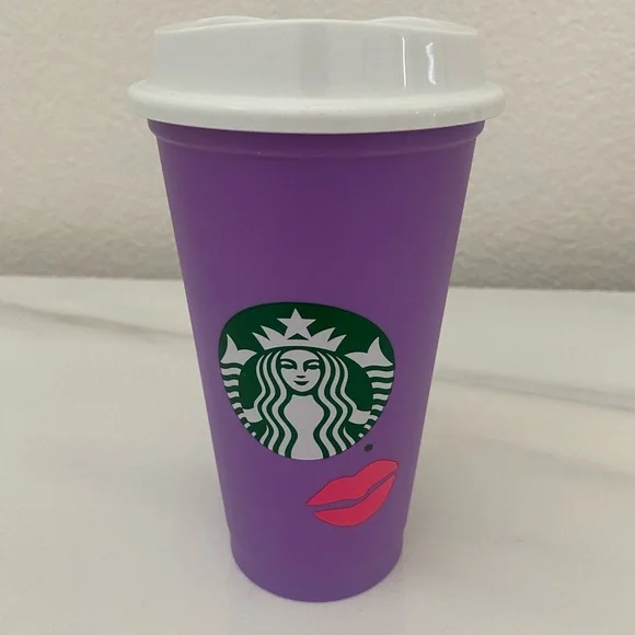 Starbucks Valentines Plastic Reusable Hot Cups With Lids 16 oz Lot Of 4 - Picture 2 of 4
